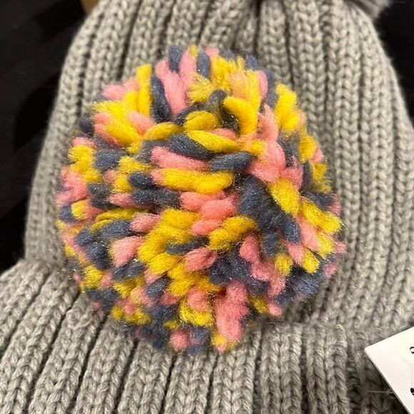 Gray PICK-A-Pom Beanie 3 Interchangeable Poms - Picture 3 of 9